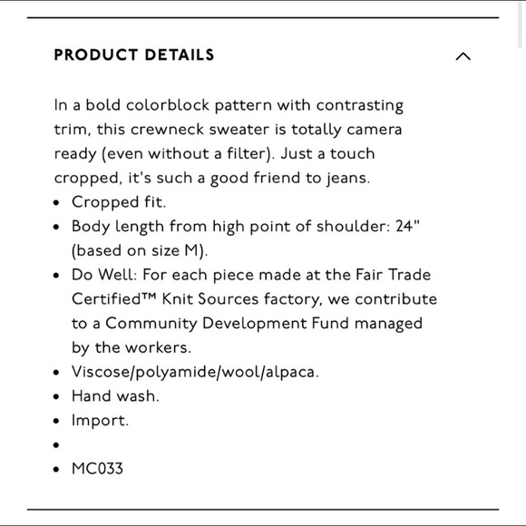 Madewell colorblock yoke pullover sweater size xs - Picture 7 of 9